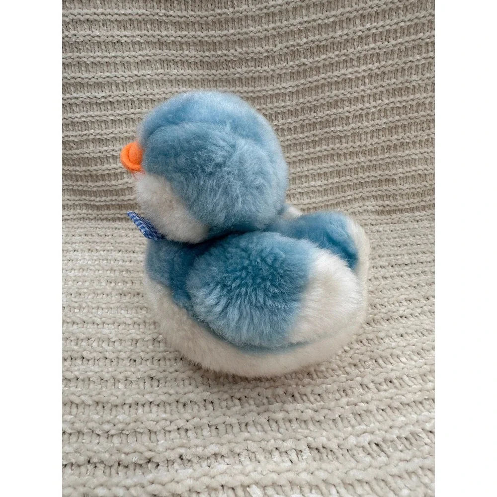 Vintage Duckling Plush Blue White‎ Stuffed Animal Toy Lovey Nursery Decor 7 in